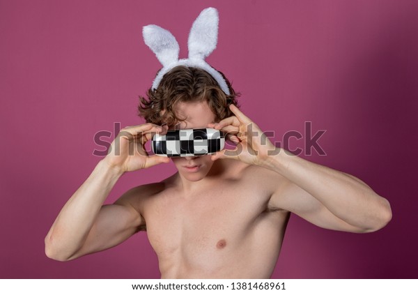 Funny Naked Guy Wearing Bunny Ears Stock Photo Shutterstock