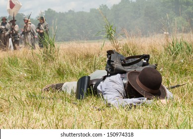 Gettysburg Pennsylvania July 6 Confederate Reenactor Foto Stok