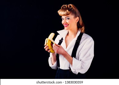 Girl Banana Sexy Woman Opens Skin Stock Photo Shutterstock