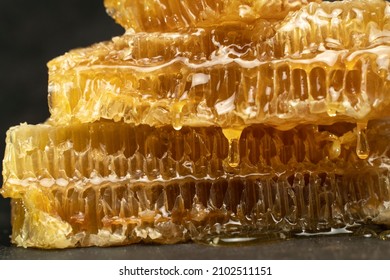 Golden Bee Honeycomb Wax Honey On Stock Photo 2102511151 Shutterstock