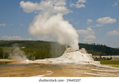 Grand Geyser Yellowstone Between Eruptions Stock Photo