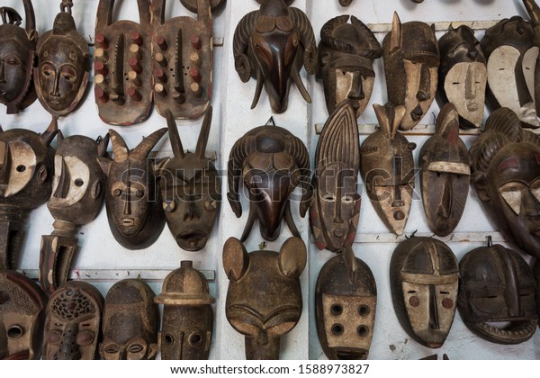 Group Beautiful Traditional Ivory Coast Masks Stock Photo Edit Now