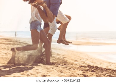 Group Friends Together On Beach Having Stock Photo Shutterstock