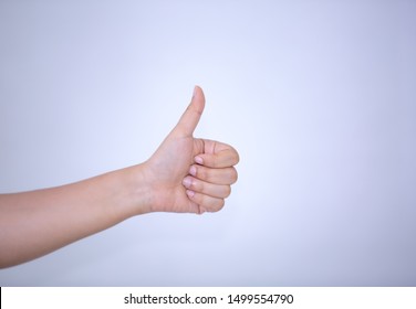 Closeup Female Hand Showing Thumbs Sign Stock Photo Edit Now 1647167320