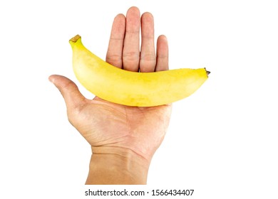 Hand Holding Banana Isolated On White Stock Photo Edit Now 1566434407