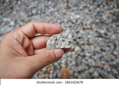 Hand Holding Piece Pegmatite Granite Rock Stock Photo Edit Now