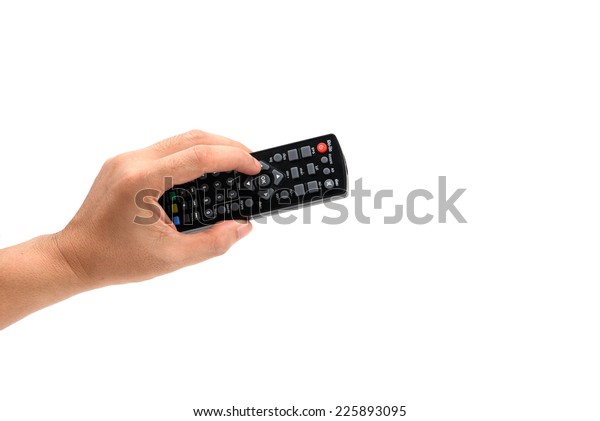 Hand Holding Tv Remote Control Isolated Stock Photo Edit Now