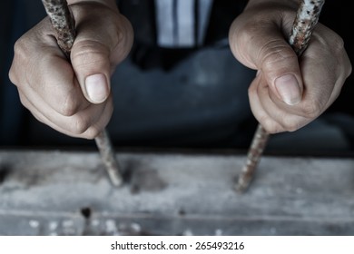 Hands Jail Holding Prison Bars Stock Photo Shutterstock