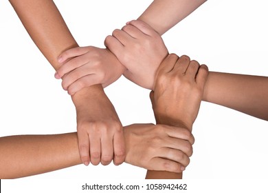 Hand Coordination Multiracial Hands Holding Each Stock Photo Edit Now