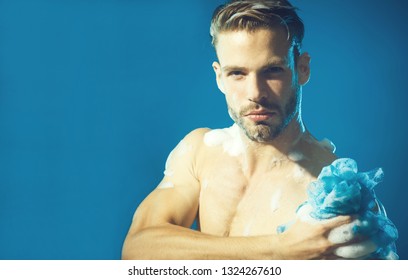 Man Naked Torso Washed Shower Sexy Stock Photo Edit Now