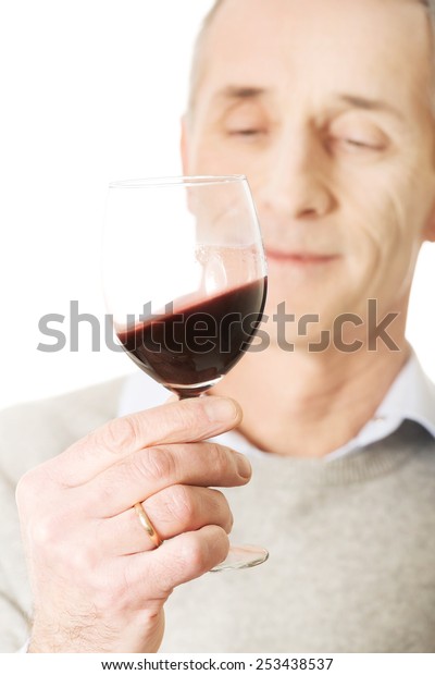 Handsome Mature Man Tasting Red Wine Stock Photo 253438537 Shutterstock