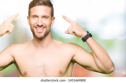 Handsome Shirtless Man Showing Nude Chest Stock Photo Edit Now