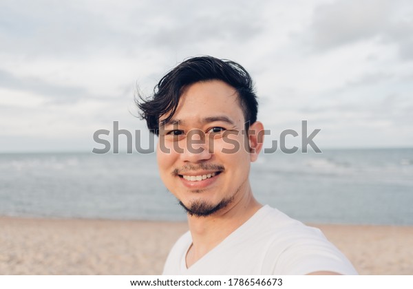 Happy Asian Man Selfie Himself While Stock Photo Shutterstock