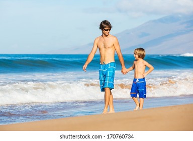 Happy Father Son Walking Together On Stock Photo 170760734 Shutterstock