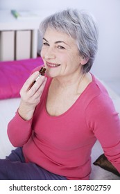 Attractive Mature Woman Exercising Physically Fit Stock Photo