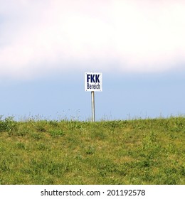 Hill Sign Indicating Fkk Nude Bathing Stock Photo Shutterstock