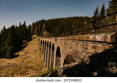 Historic Railway Viaduct Situated Forest Near Stock Photo