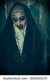 Horrible Damn Nun Stands Her Bloody Stock Photo Shutterstock