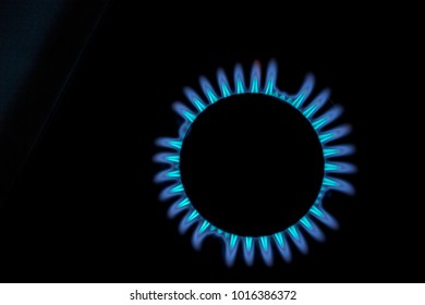 Gas Burner Ring Blue Flame On Stock Illustration 1093330496