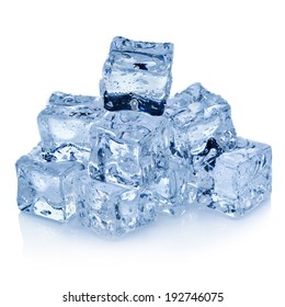 Ice Cubes Isolated On White Background Stock Photo Edit Now 195489002