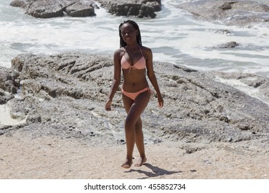 Image Gorgeous African Bikini Model Braids Stock Photo Edit Now