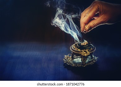 Incense Woman Hand Incense Smoke On Stock Photo 1871042776 Shutterstock