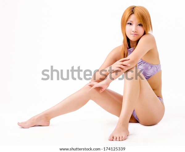 Isolated Asian Sexy Lingerie Woman Model Stock Photo 174125339