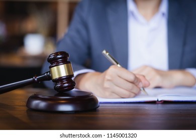 Judge Writing On Paper Courtroom Stock Photo Edit Now 642388627