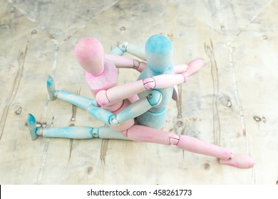 Kamasutra Wooden Dummy Intercourse Sex On Stock Photo