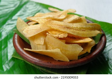 Keripik Pisang Banana Chips Indonesian Traditional Stock Photo