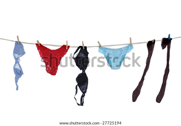 Lingerie Hanging On Cord Isolated Stock Photo Shutterstock