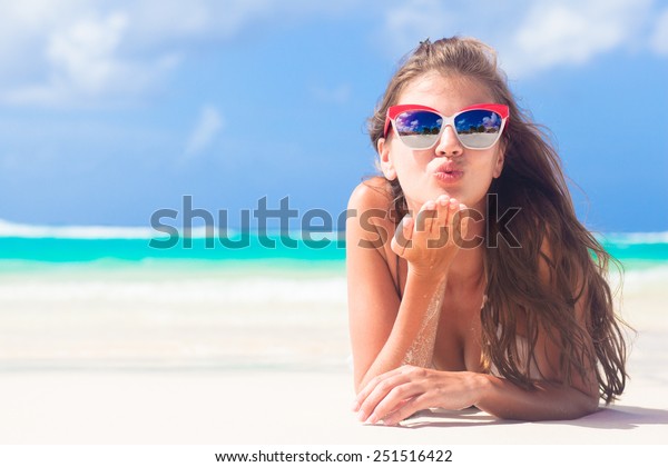 Long Haired Girl Bikini On Tropical Stock Photo Edit Now