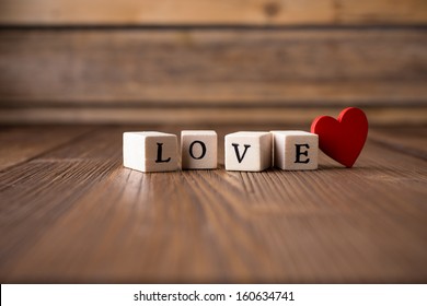 Love Message Written Wooden Blocks Red Foto De Stock Editar Ahora