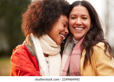 Loving Same Sex Female Couple Outdoors Stock Photo 2149464943