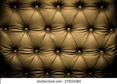 Luxury Brown Leather Texture Buttoned Pattern Stock Photo