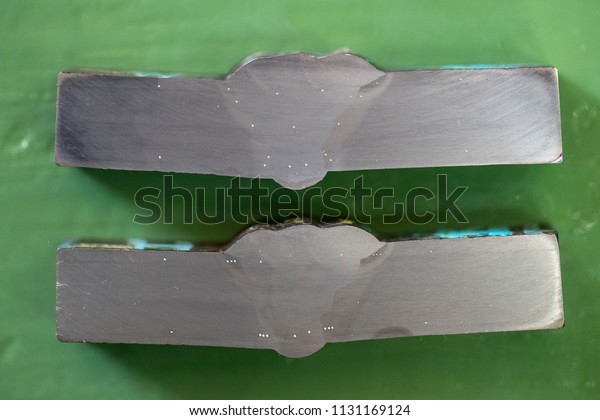 Macro Test Specimen Weld Cross Sectioning Stockfoto