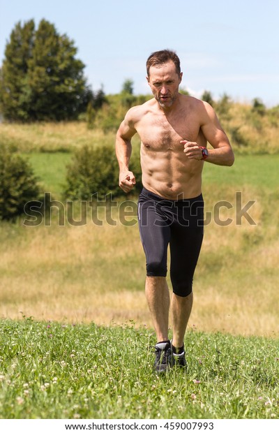 Male Athlete Runner Naked Torso Training Stock Photo Edit Now