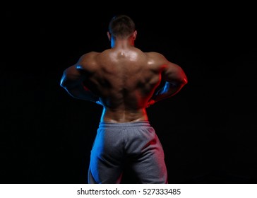 Male Bodybuilder Athlete Naked Torso Posing Stock Photo