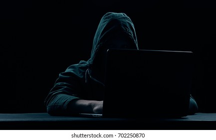 Man Laptop Dark Room Man Working 스톡 사진 648836572 Shutterstock