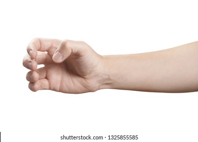 Male Hand Holding Something Isolated On Stock Photo 1325855585