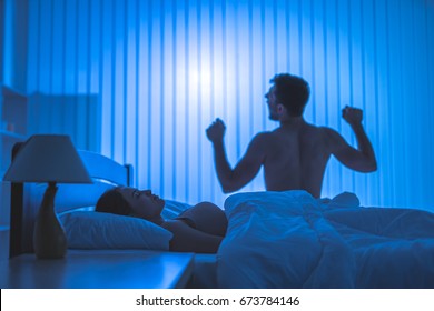 Man Woman Have Sex Bed Night Shutterstock