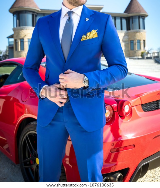 Man Expensive Custom Tailored Suit Posing Stock Photo Edit Now 1076100635