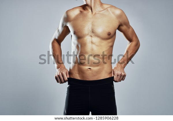 Man Naked Pumped Body Sports Dark Stock Photo 1285906228 Shutterstock