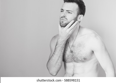 Man Naked Torso Beard Stock Photo Edit Now 588598151