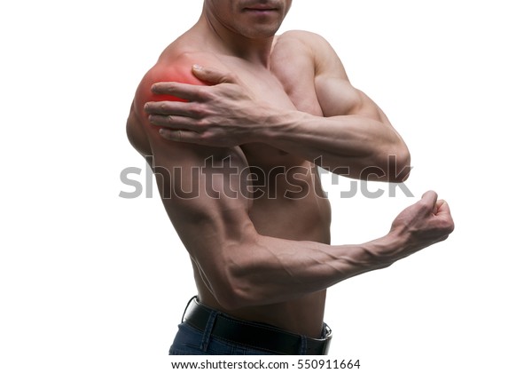 Man Pain Shoulder Ache Muscular Male Stock Photo Shutterstock