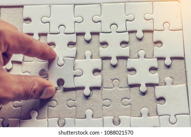 Connection Concept Hand Holding Pieces Jigsaw Stock Photo 1099727546