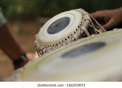 Man Playing Traditional Indian Classical Musical Stock Photo