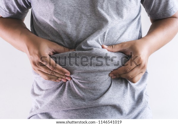 Man Touching His Fat Belly Chubby Stock Photo 1146541019 Shutterstock