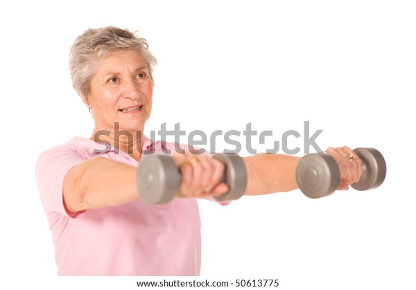 Mature Lady Lifting Weights During Gym Stock Photo Shutterstock