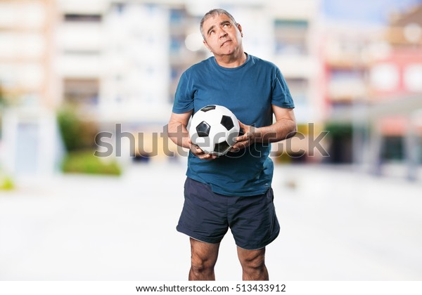 Mature Man Playing Soccer Ball Stock Photo Shutterstock